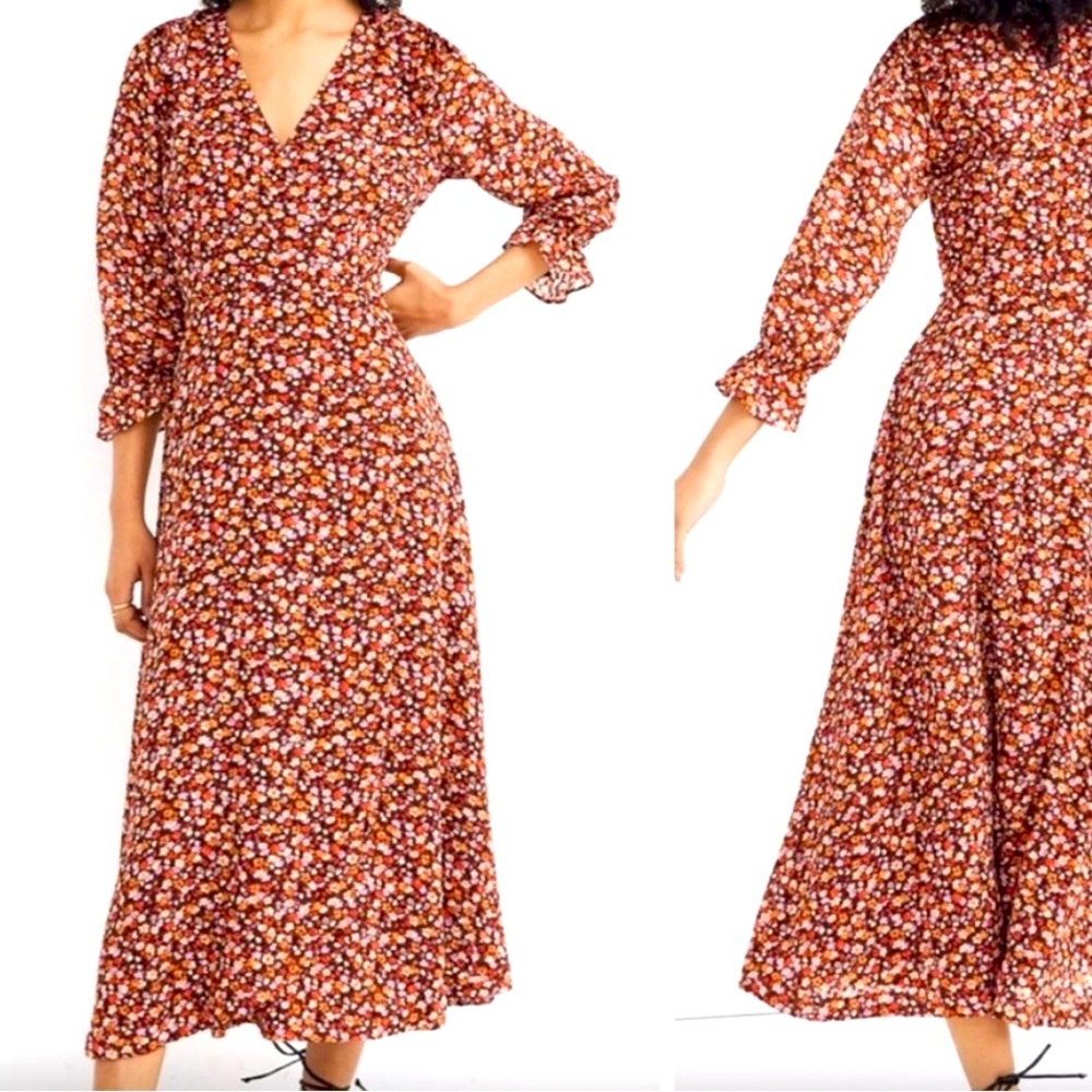 Madewell Longsleeve Crossover Midi Dress ClipDot Spring Prairie, Fall, Festival